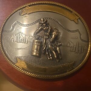 Tony Lama Silver and Gold Western Belt Buckle